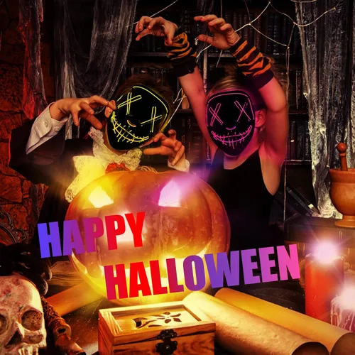 Vista 4 de KVISTER Máscara de purga iluminada, máscaras LED de Halloween, máscaras de disfraz aterradoras con 3 modos de luz para fiesta de Halloween (verde)