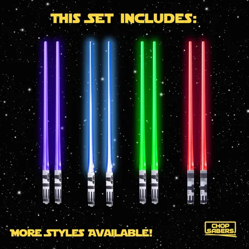 Vista 4 de Palillos Chop Sabers Light Up Lightsaber, 4 pares