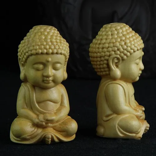 Vista 3 de Estatuas de monje que meditan la postura decorativa de la forma vívida de la figura de Buda para la tabla 1