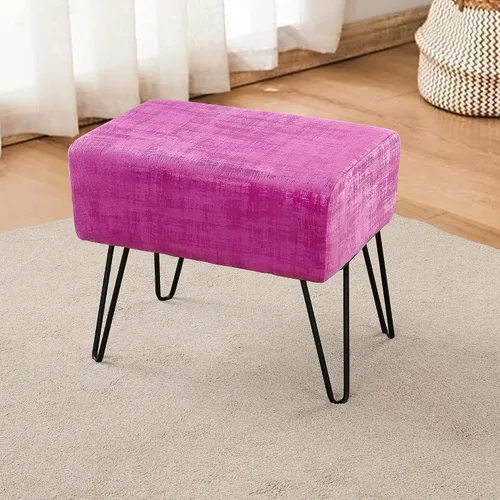 Vista 11 de Home Soft Things Otomana rectangular de terciopelo mullido de color verde ágata de 19 pulgadas para sala de estar, banco de entrada de espacio