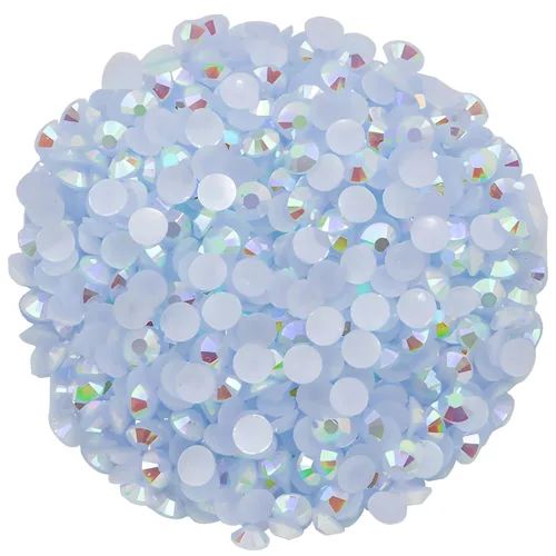 Vista 30 de 4500 diamantes de imitación SS6 de 0.079 in AB con parte trasera plana para uñas, manualidades, gemas redondas de brillo, cristales para bricolaje