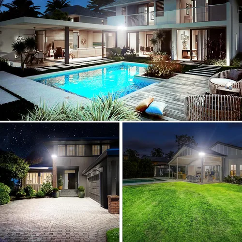 Vista 6 de Olafus Luces de inundación de 130 W para exteriores, luz de inundación LED súper brillante de 13000 lúmenes, lámpara de inundación IP65 impermeable