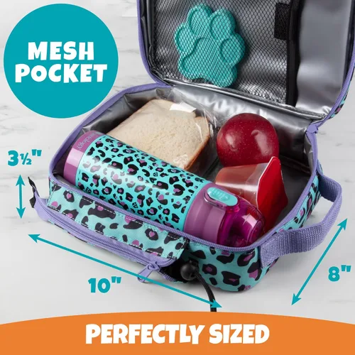 Vista 5 de Bentology Kit de lonchera aislada con botella de agua reutilizable de acero inoxidable y bolsa de hielo duro para congelador, mini bolsa térmica
