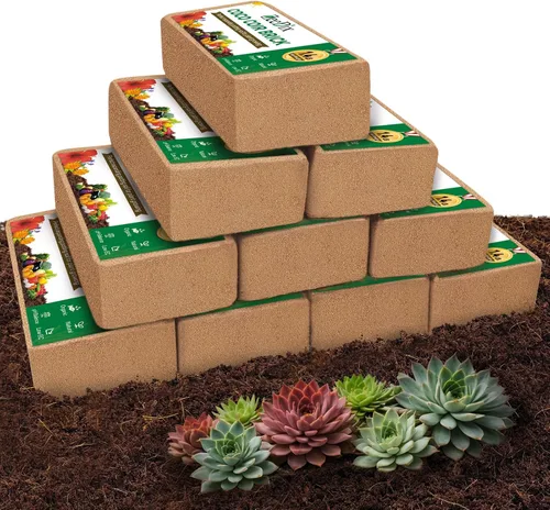 Vista 12 de ZeeDix 2 piezas de ladrillos de coco para plantas, fibra de coco 100% orgánica para tierra de jardín y mezcla de macetas, bajo equilibrio de EC