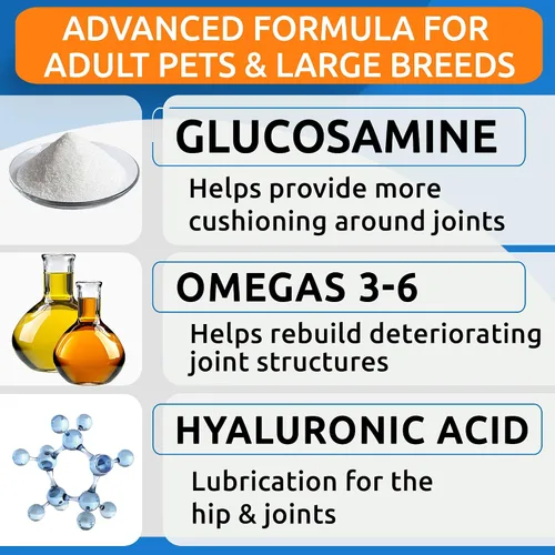 Vista 6 de Senior Advanced - Paquete de golosinas para perros con glucosamina + glucosamina para aliviar el dolor articular de perro viejo + cuidado de cadera
