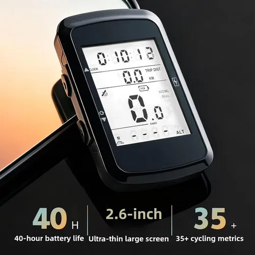 Vista 4 de Ordenador de bicicleta GPS Velocímetro de bicicleta cuentakilómetros con retroiluminación automática impermeable y batería de larga duración