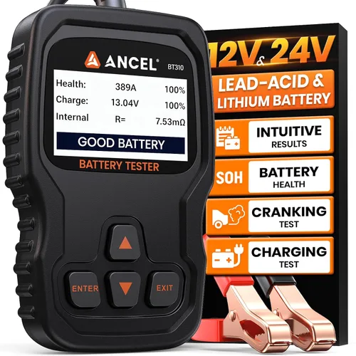 Vista 10 de ANCEL BST200 Car Battery Tester 12V Battery Load Tester, 100-1100 CCA Automotive Digital Analyzer Tool with Upgraded Reinforced Clamps for Car Truck