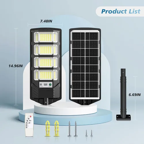 Vista 6 de OKPRO Luces solares impermeables para exteriores, luz solar de gran angular, luces de inundación solares de 6500 K con sensor de movimiento al aire