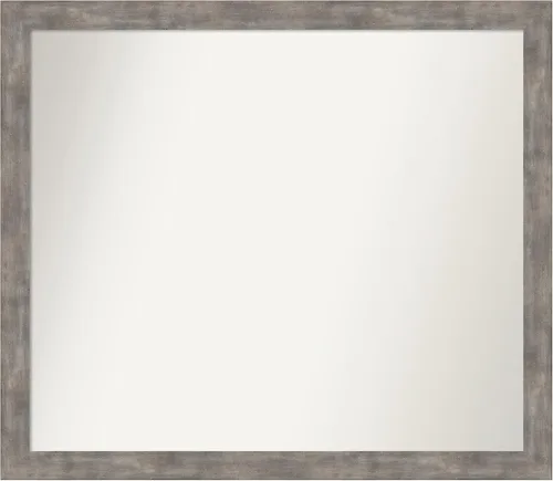 Vista 49 de Amanti Art Silver Bathroom Mirror for Over Sink, 26x45 Custom Made Marred Pewter Rectangle Vanity Mirror, Oversize Casual Wood Frame, Hangs Estaño