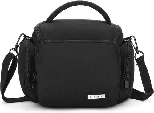 Vista 11 de G-raphy Funda compacta y ligera para cámara Nikon Canon, Sony, DSLR SLR, sin espejo, con correas de extracción (beige)