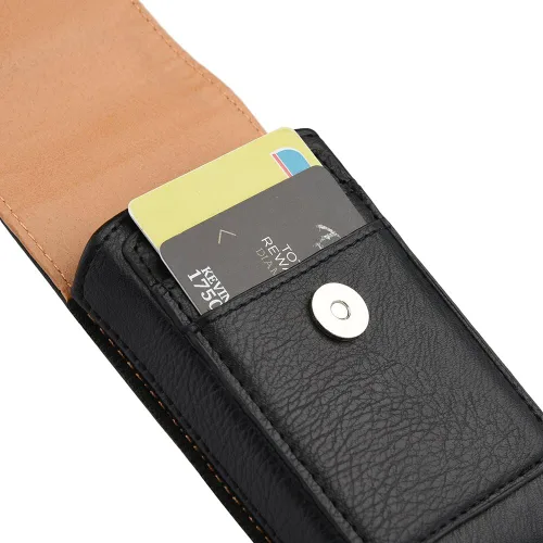 Vista 3 de Funda de cuero resistente con clip para cinturón, compatible con Samsung Galaxy Motorola Moto TCL Nokia iPhones Google Pixel OnePlus Sony Xperia