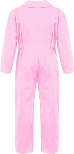 Vista 2 de WinChang Disfraz de mecánico de moda para niños y niñas, con cremallera frontal, traje de caldera, traje de vuelo
