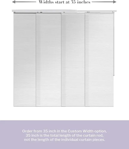 Vista 6 de Graywind - Paneles deslizantes manuales 100% opacos con control de varilla, persianas de privacidad para ventanas de patio, puertas corredizas