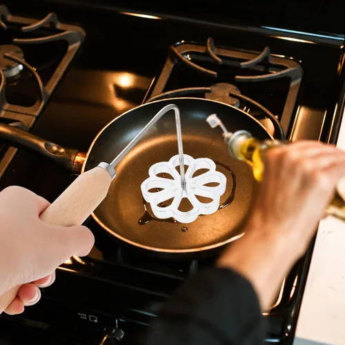 Vista 8 de Tofficu Rosette Iron, molde Buñuelos con mango para freír