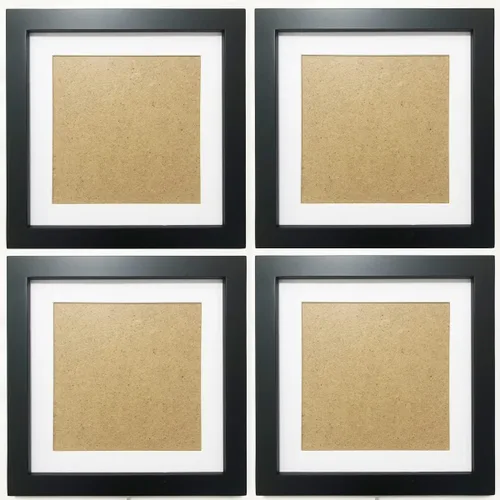 Vista 10 de ZXT-parts Portarretratos de 5 x 5 con paspartú de apertura de 4 x 4. Marco cuadrado negro de madera maciza, panel de plástico (no vidrio). Soporte