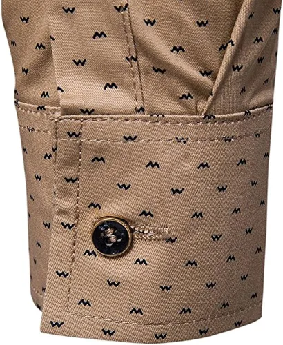 Vista 5 de MUSE FATH Camisa de vestir de manga larga casual de algodón estampada para hombre