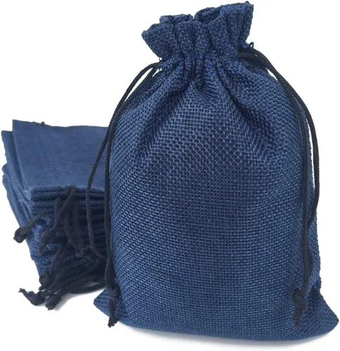 Vista 9 de Bolsas de yute con cordón de ajuste de algodón para regalos, 50
