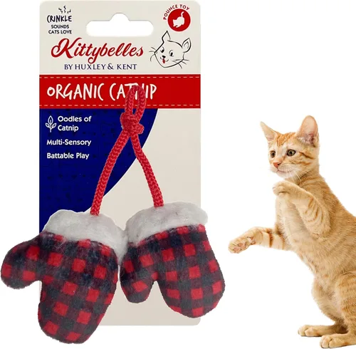 Vista 12 de Huxley & Kent Juguete de peluche para gatos, juguete interactivo de hierba gatera para gatos y gatitos, suave con arrugas y hierba gatera, divertido