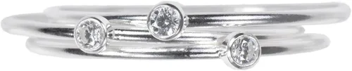 Vista 6 de uGems - Anillos apilables con circonita cúbica blanca, varios tamaños y metales.