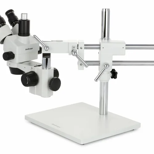 Vista 7 de AmScope Microscopio estéreo simul-Focal del auge trinocular 3.5X-180X con la fibra óptica del LED y la cámara de 20MP USB3