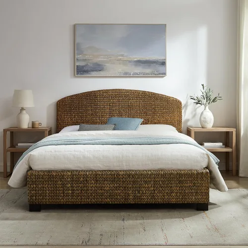Vista 8 de Crosley Furniture Edgewater Coastal Boho - Juego de cama de ratán