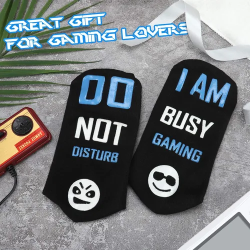 Vista 7 de Do Not Disturb I'M Gaming Socks, Teen Boys Gift Teenage Stocking Stuffers Gamer Sock for Men, Father, Dad, Grandson