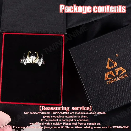 Vista 5 de TWINKANIME All 6 S925 Silver Ring Anime Sagittarius for Cosplay Open Band Adjustable Ring for Cosplay Prop