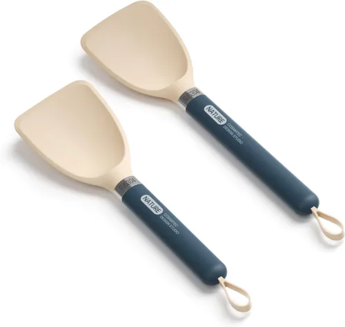 Vista 7 de Espátula pequeña de silicona para cocinar girador flexible con núcleo interior sólido y mango de nailon resistente al calor, espátula ideal