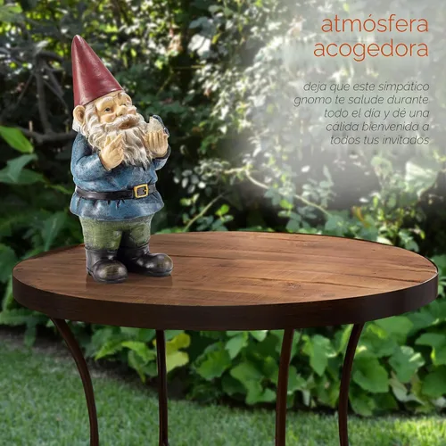 Vista 4 de Grayson Gnomo de jardín con adorno de pájaro, Jardín, S, Rojo