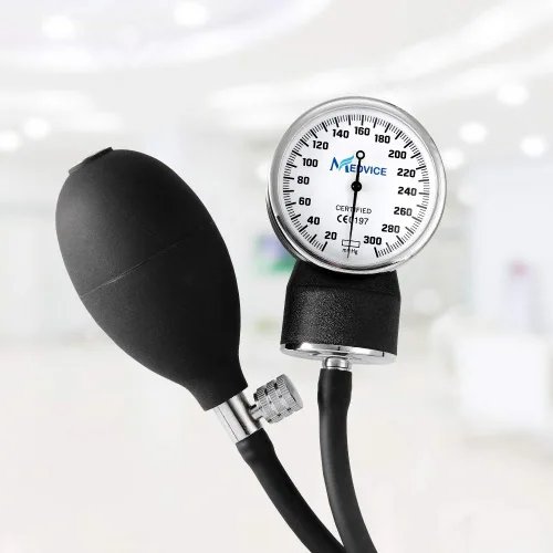 Vista 4 de MEDVICE - Manguito de presión arterial manual - Esfigmomanómetro aneroide de tamaño universal - Monitor de presión arterial para enfermeras - Mejor