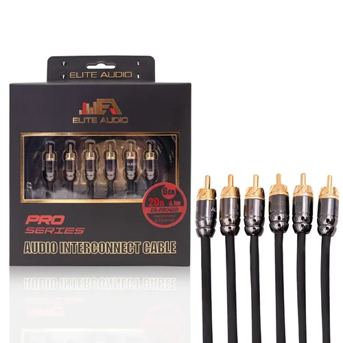 Vista 17 de Elite Audio Serie Pro 3 pies. Cable corto de audio para carro RCA de 2 canales - Triple blindaje, conectores de latón, cobre libre de oxígeno, cable