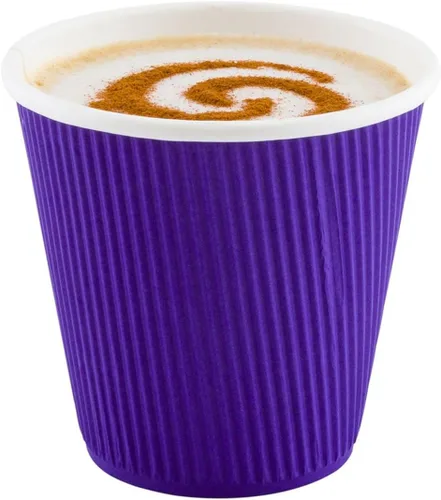 Vista 26 de Tazas para café de papel aislado, pared ondulada, kraft, 12 onzas - Caja de 25 unidades - tapas a juego: RWA0360B, RWA0360W, RWA0328LG, RWA0328GR