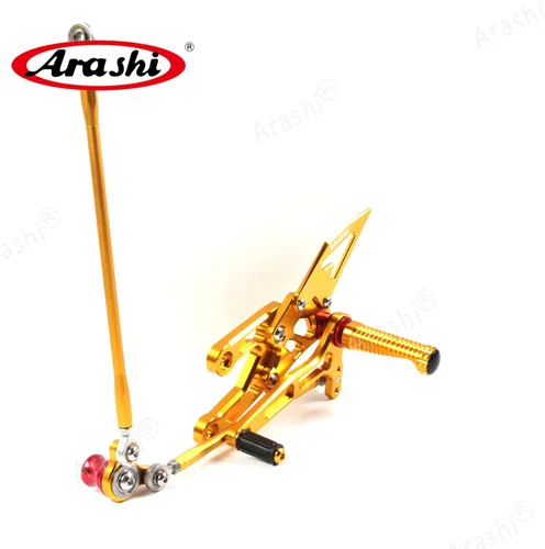 Vista 6 de Arashi (Versión 2.0) Estribos traseros ajustables para Honda CBR1000RR 2004-2007 / CBR600RR 2003-2005 2006 Accesorios para motocicleta Piezas de Oro