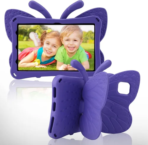 Vista 31 de FW Fire 7 - Funda para tablet para niños, Amazon Fire 7 2022, funda de mariposa con luz de atril, EVA, protección contra caídas, resistente, a
