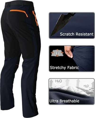 Vista 6 de Kuseeker Pantalones de senderismo elásticos para hombre de secado rápido ligeros impermeables para viajes escalada pesca pantalones