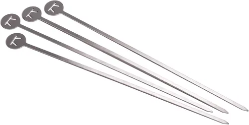 Vista 7 de Outset Brocheta flexible de acero inoxidable para barbacoa, juego de 4, pincho de barbacoa de 30 pulgadas de largo, 1 EA