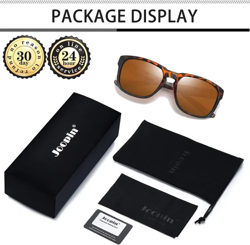 Vista 6 de Joopin Lentes de sol polarizados grandes y cuadrados para hombres, lentes de sol grandes de moda para mujer, protección UV, lentes de sol unisex