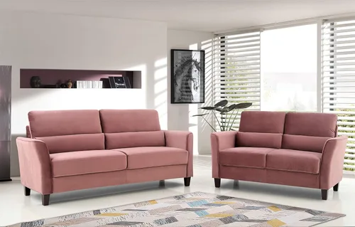 Vista 7 de Container Furniture Direct Stoughton - Sofá biplaza tapizado moderno de mediados de siglo con brazos inclinados para sala de estar, 57.88 pulgadas