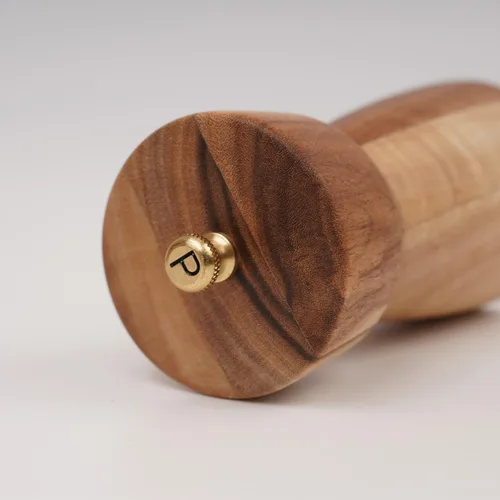 Vista 8 de Molinillo de pimienta, molinillo de pimienta con acero inoxidable ajustable, madera de acacia, 5.5 in de altura, diámetro inferior: 2.4 in