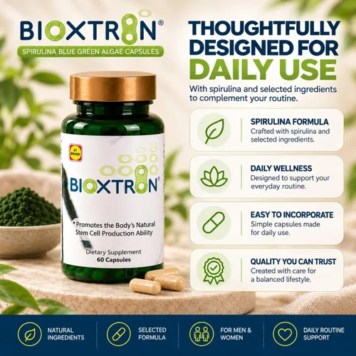 Vista 6 de Bioxtron Cápsulas de suplemento de células madre naturales, fórmula de apoyo celular y antioxidante con algas verdes azules, espirulina, apoyo