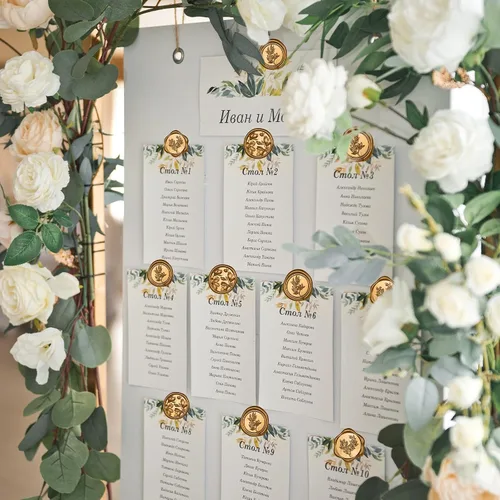 Vista 9 de UNIQOOO Adhesivos de Sello de Cera - (3 Diseños en 1 Paquete) Adhesivos de Sello para Sobre de Invitación de Boda, 60 Piezas Adhesivos