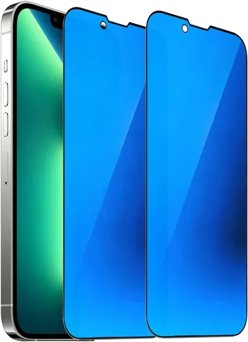 Vista 15 de Paquete de 2 vidrios templados de privacidad anti-azul para iPhone X/iPhone XS/iPhone 11 Pro Mirror Protector de pantalla anti-espía película