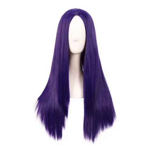 Vista 9 de MapofBeauty - Peluca sintética larga especial para mujer, de 28 pulgadas (70 cm), cabello lacio, color negro