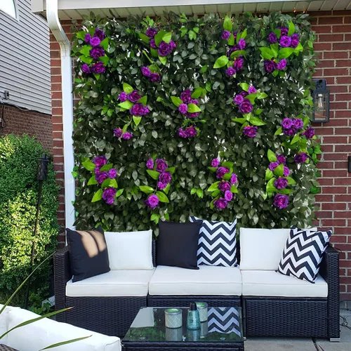 Vista 3 de Sumery Pantalla de Privacidad de Valla Expandible para Balcón Patio Exterior, Panel Decorativo de Cercado de Hiedra Artificial, Setos Artificiales