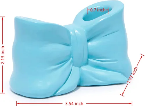 Vista 8 de Hodao Bowtie - Soporte para cepillos de dientes y bolígrafos para niños, bonito soporte de almacenamiento multifuncional de resina, organizador
