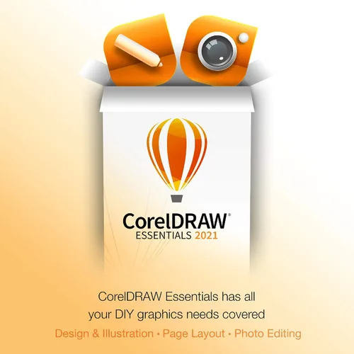 Vista 2 de [Old Version] CorelDRAW Essentials 2021 Graphics Design Software for Occasional Users Illustration, Layout, and Photo Editing [PC Disc]
