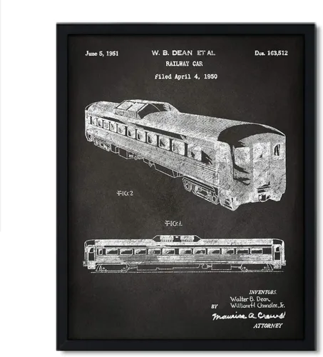 Vista 6 de Andaz Press Póster de decoración de pared con estampado de patente de pizarra, 8.5 x 11 pulgadas, aviones, trenes, automóviles, póster de patente