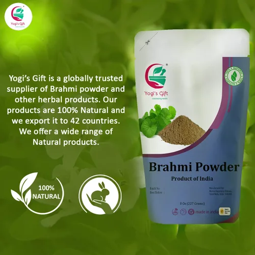 Vista 3 de Yogi's Gift® Brahmi Powder 8 Oz Potenciador y Volumizador Natural del Crecimiento del Cabello Mascarilla Nutritiva para el Cuero Cabelludo