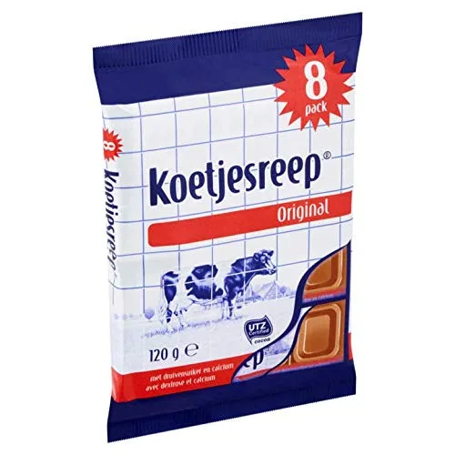 Vista 2 de Barra de chocolate Koetjesreep Original 8 x 0.53 oz Peso total 4.23 onzas