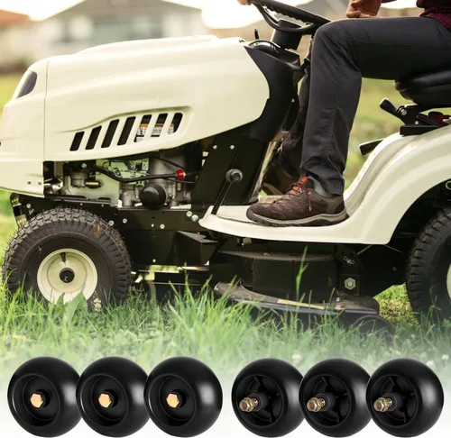 Vista 3 de UP2WIN Ruedas de cubierta de cortacésped 753-04856A compatibles con tractor de cortacésped Craftsman Husq Cub Cad et JD, rodillos de cortacésped